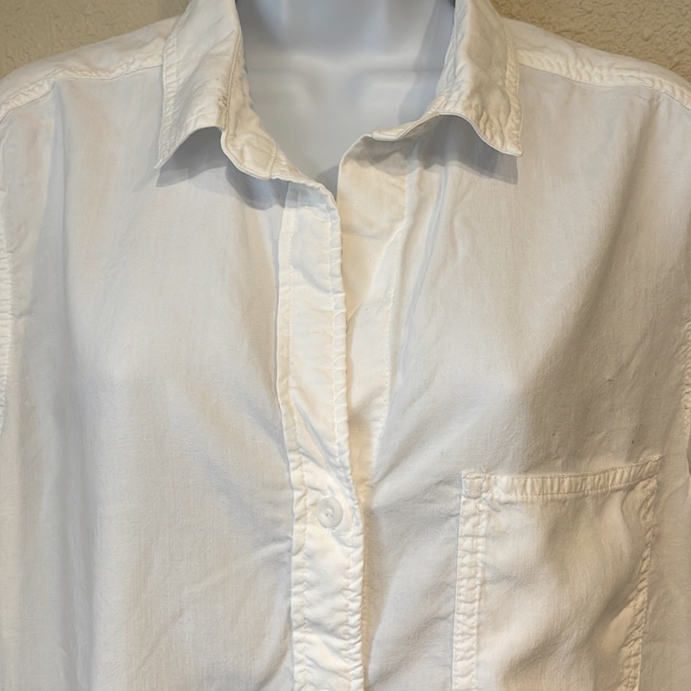 Anthropologie White Button-Down Shirt - Picture 5 of 9